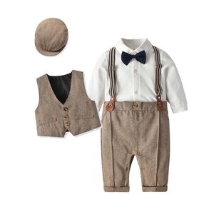 Kids Tan and White Formal Outfit Set
